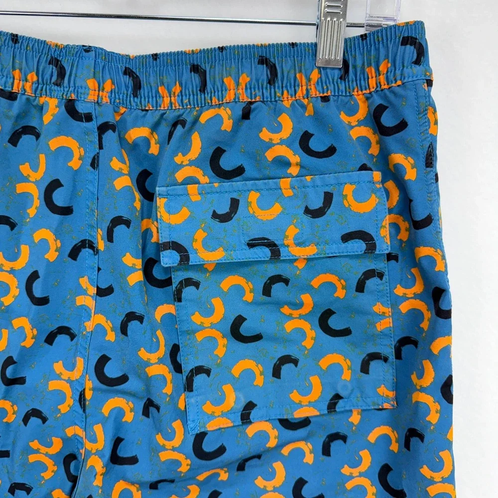Psycho Bunny Swim Trunks Men S Blue Abstract Print Board Shorts Beach Pool Surf